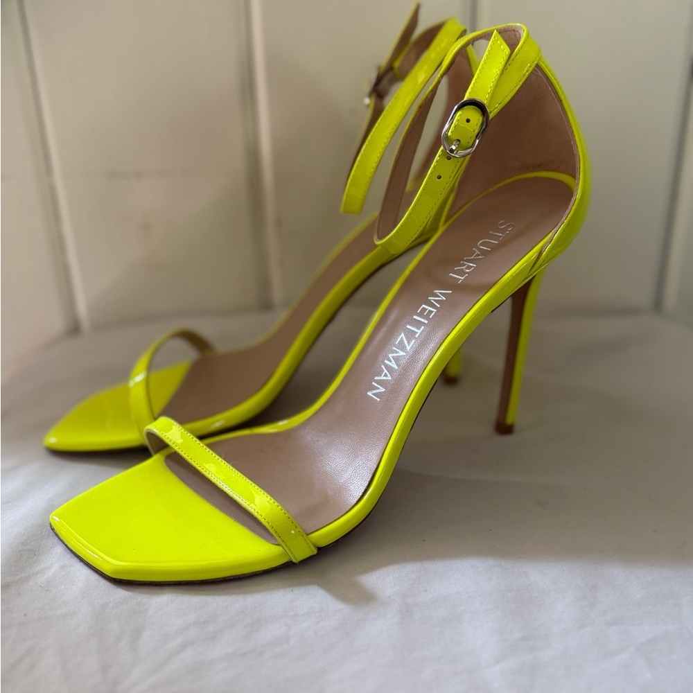 Stuart Weitzman Women's Neon Green-Yellow Heels Nudistcurve, brand new. Size 10
